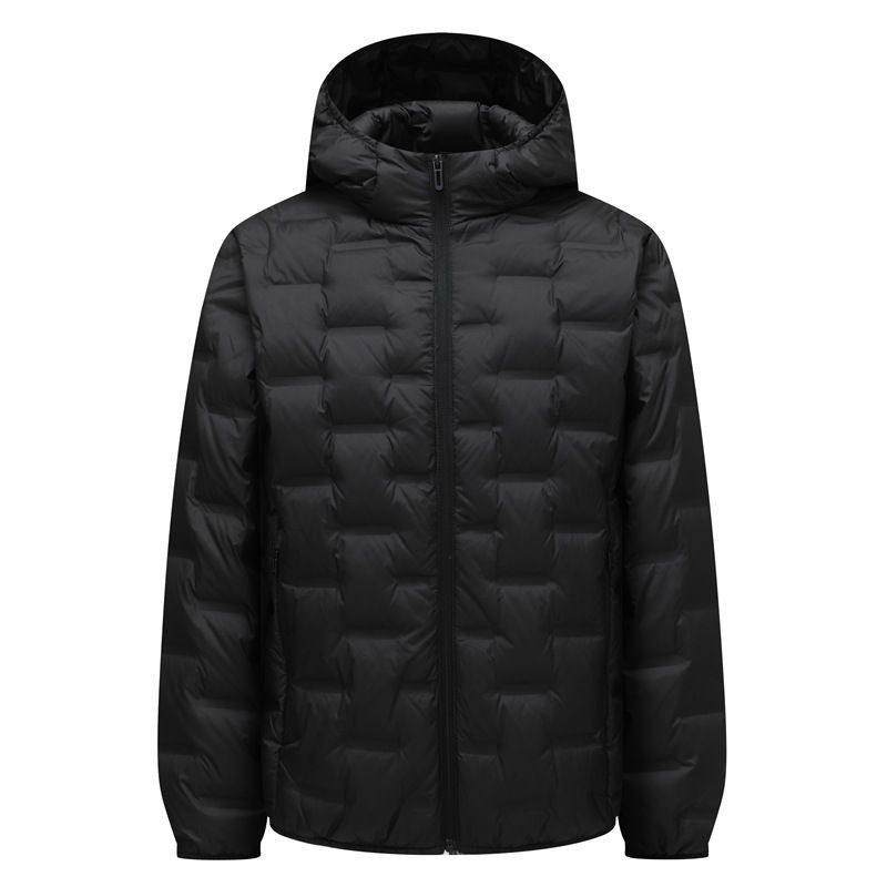 "Men's Winter Hooded Down Jacket With 800 Fill Power, 90% White Duck Down, Windproof & Anti-Feather Leakage, Mid-Length Slim Fit_viptrois.com