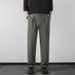 Casual Men's Straight Leg Loose Fitting Drape Suit Trousers New Mature Sophisticated Style Cropped Wide Leg Trousers_viptrois.com