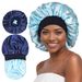 Hot Selling Double Layer Satin Round Hat Silk Double Sided Beauty Hair Care Wide Brim Sleeping Hat Turban Hat For Women_viptrois.com