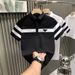 Men's Clothing Black And White Striped Lapel Light Luxury T Shirt Short Sleeved Polo Shirt Handsome Versatile Clothes_viptrois.com