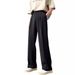 Men's Black Casual Suit Pants Japanese Style Spring/Summer Light Luxury High Quality Drape Loose Straight Leg Wide Leg Trousers_viptrois.com