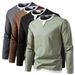 Monochrome Man- 2025 New Men's Solid Color Henley Neck Long Sleeve T-Shirt Spring Autumn Casual Base Shirt Cotton Breathable Comfortable_viptrois.com