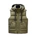 Men's Detachable Hood Thickened Vest For Autumn & Winter - Casual Warm Sleeveless Jacket In Light Grey, Black, Army Green, Khaki (Sizes L-6xl)_viptrois.com