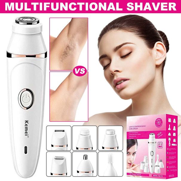 Women 7in1 Face Pluxy Hair Remover Epil Pro 3.0 Epilator Body Trimmer Clipper-UK_viptrois.com