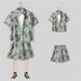 Short-sleeved Floral Shirt, Hainan Island Dress, Beach Dress, Travel Male Couple's Summer Thin Suit_viptrois.com