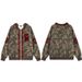 American Style Letter Flocked Camouflage Cardigan Jacket Men Hiphop Hip Hop Loose Couple Casual Hooded Sweatshirt_viptrois.com