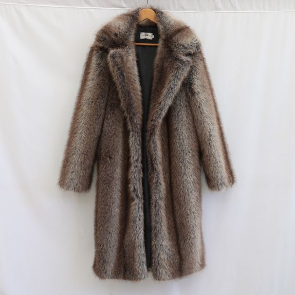 Men's Clothing Men's Fur Coat New Imitation Shearling Suit Collar Long Coat Winter Windproof Warm Windbreaker Large Size_viptrois.com