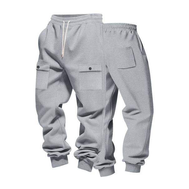 Men's Heavyweight Fleece-Lined Cargo Pants - Winter Workwear Style, Relaxed Fit, Multi-Pocket Design, All-Season Comfort (S-XXXL)_viptrois.com