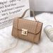 Embossed Checkered Shoulder Bag - Small Square Crossbody Purse For Women, Fashion Minimalist Design_viptrois.com