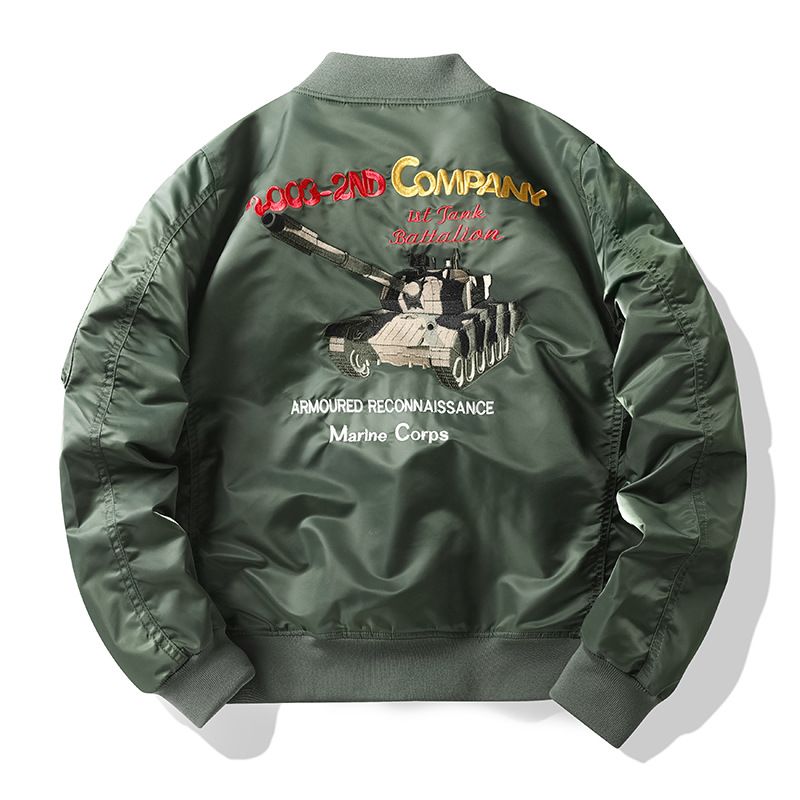 Men's Clothing Spring And Autumn New Air Force Ma1 Pilot Jacket Men's Tank Embroidered Baseball Jacket Large Size Coat Work Jacket_viptrois.com