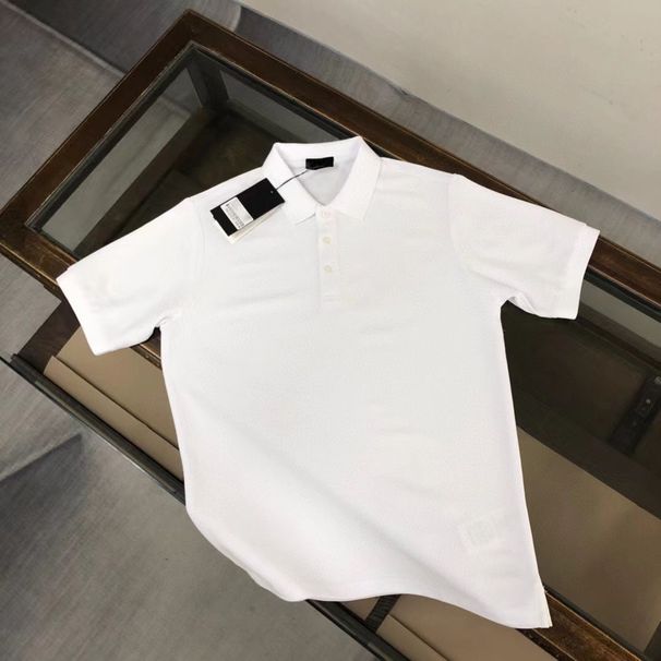 Summer POLO Trendy Brand Light Luxury Mercerized Cotton Lapel Short-sleeved T-shirt Casual Slim-fit Business Half-sleeve T-shirt Short Top_viptrois.com