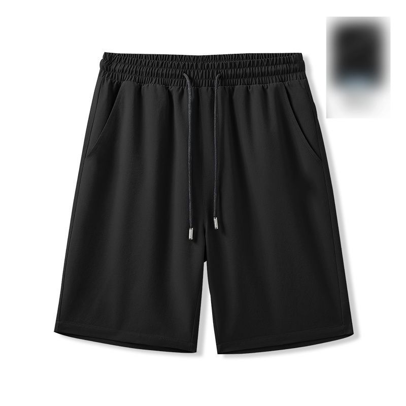 Men's Clothing Summer Five Stretch Shorts Thin Men's Sports Shorts Loose Fat Black Ice Silk Five Point Men's Pants Shorts_viptrois.com