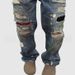 Vintage Distressed Jeans For Men & Women - Washed Denim Pants With Splatter Paint Design, Straight Leg, Stacked, Oversized Fit, Hip Hop Streetwear_viptrois.com