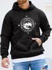 Men's Autumn And Winter Casual Fashionable Loose Hooded Sweatshirt With Compass And Mountain Print Warm Long Sleeved Pullover_viptrois.com