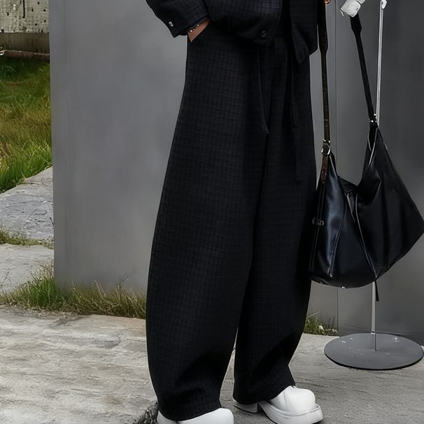 Autumn Winter New Trendy Men's Retro Loose Versatile Jacket And Pants Set Elegant Niche High-end Casual Outfit_viptrois.com