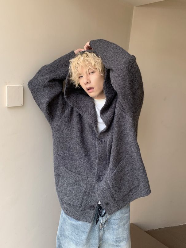American Fashion Brand Casual Hooded Sweater Men, New Single Breasted Knitted Cardigan Jacket For Autumn And Winter_viptrois.com