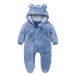 Spring And Autumn Cute Plush Jumpsuit For Boys And Girls Baby Warm Ears Hooded Threaded Cuffs For Going Out Crawling Clothes_viptrois.com