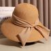 Women's Hats Straw Hat Women's Summer Sun Protection UV Beach Wide Brim Straw Hat Ribbon Sun Hat UV Face Cover_viptrois.com