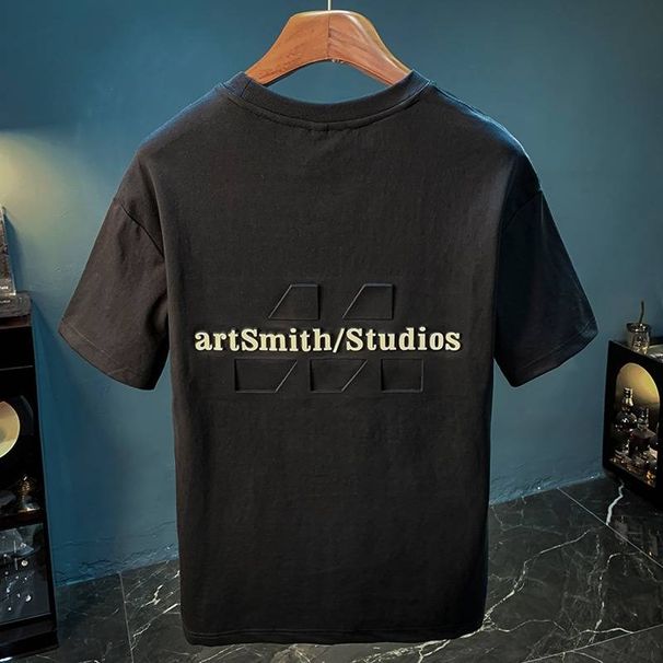 The 2025 Summer New Three-dimensional Embossed Half-sleeve Comfortable And Versatile T-shirt_viptrois.com