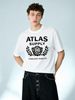 Men's 100% Cotton ATLAS SUPPLY Laurel Badge Graphic Tee, Summer Casual Round Neck Regular Fit Vintage Streetwear Short Sleeve T-shirt_viptrois.com
