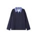 izkz 25ss Lazy Sweatshirt High-end Men's Fake Two-piece Polo Collar Top Autumn American Style Couple Long Sleeve_viptrois.com
