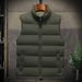 Unisex Quilted Work Vest – Reversible Stand Collar Jacket, Polyester Cotton-Filled Utility Vest For Outdoor & Casual (Black/Dark Green/Navy, M-6XL)_viptrois.com