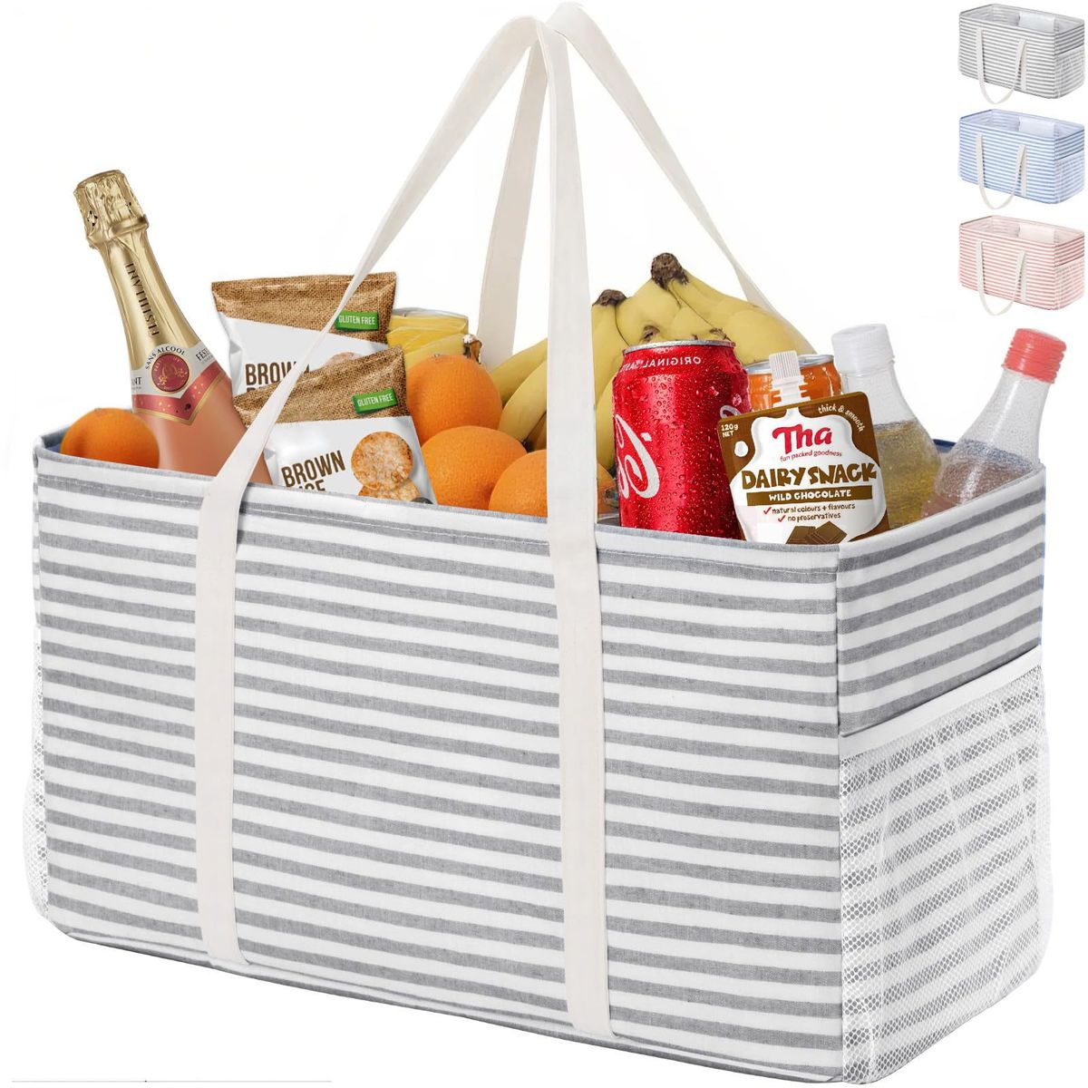 Oversized Tote Bag Stand Up Foldable Shopping Bag Can Store Camping Picnic Beach Swimming Storage Box_viptrois.com