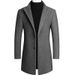 Pulse Cross-Border Autumn Winter European And American Mid-Length Slim Fit Solid Color Wool Trench Coat Men's Clothing_viptrois.com