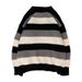 Round neck sweater for men, autumn and winter vintage loose horizontal stripe thick thread knitted sweater, winter top for men_viptrois.com