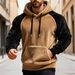 Men's Colorblock Fleece Hoodie – Winter-Ready Polyester Blend With Raglan Sleeves & Contrast Panels (Lightweight, Streetwear Staple, Unisex Fit)_viptrois.com