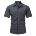 Summer 2025 New Casual Men's Workwear Shirt, Military Form-fitting Pure Cotton Short-sleeved Shirt, Work Men's Top_viptrois.com