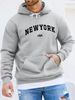 Men's Autumn And Winter Casual Fashionable Loose Hooded Sweatshirt NEW YORK USA Letter Printed Warm Long Sleeved Pullover_viptrois.com