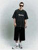 Summer New Washed Short-sleeved T-shirt, Men's Brushstroke Letter Creative Printing Half-sleeved Youth Trend Versatile Casual Loose Base Tee_viptrois.com