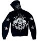 Loom Loom 2023 New Cross-Border European And American Style 3D Printed Loose Spider Skull Zipper Hoodie Men's Sweatshirt_viptrois.com