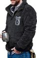 Men's Fleece Pullover Sweater – Soft Brushed Flannel-Lined Hoodless Crewneck With Button Pockets (S-XXL, Custom Print Options Available)_viptrois.com