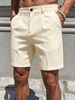 Men's Summer Solid Color Casual Five Point Pants Business Slim Fit White Shorts Thin Breathable 2026 New_viptrois.com