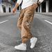 Men's Fashion Cargo Joggers With Multiple Pockets Loose Fit Breathable Drawstring Cuffed Long Pants_viptrois.com