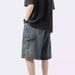 Men's Clothing Jeans Summer Thin Retro High Street Fashion Shorts Loose Straight Casual Washed Pants_viptrois.com