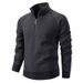 Men's Stand Collar Half-Zip Knit Sweater – Stylish Winter Pullover With Fleece Lining & Ribbed Hem (S-2XL)_viptrois.com