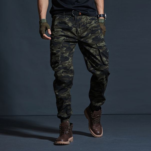 Men's High Street Camo Jogger Pants With Multi-Pockets - Slim Fit Tapered Cargo Pants For Casual Wear (Available In 10 Sizes & 8 Colors)_viptrois.com