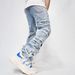 2025 New Casual Biomimetic Denim Men's American Trendy Loose High Street Wide Leg Pants_viptrois.com