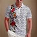 Men's Clothing Summer Fashion Trend Printed Pattern Comfortable Simple Breathable Short Sleeved Zipper Polo Shirt_viptrois.com