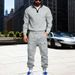 Independent Station Cross-border Winter New Men's Heavy Fleece Loose Stand-up Collar Casual Sweater Tooling Sweatpants Suit Men's_viptrois.com