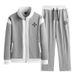 Men's Clothing Men's Spring And Autumn New Patchwork Contrast Color Jacket Trendy Casual Sports Suit Two Piece Flower Horseshoe Style_viptrois.com