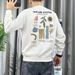 New Pi Shuai Autumn/Winter Internet Celebrity Same Style Men's Trendy Round Neck Printed Hoodie T-shirt Casual Long_viptrois.com
