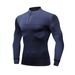 Men's Clothing Spot Outdoor Tactical Fitness Clothes Sports Quick Drying Invisible Zipper Long Sleeved T Shirt Stand Collar Jacket_viptrois.com