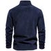 2025 Fashion Outerwear Men's Stand Collar Half Zipper Pure Color Long Sleeve Straight Type Fleece Sweatshirts_viptrois.com