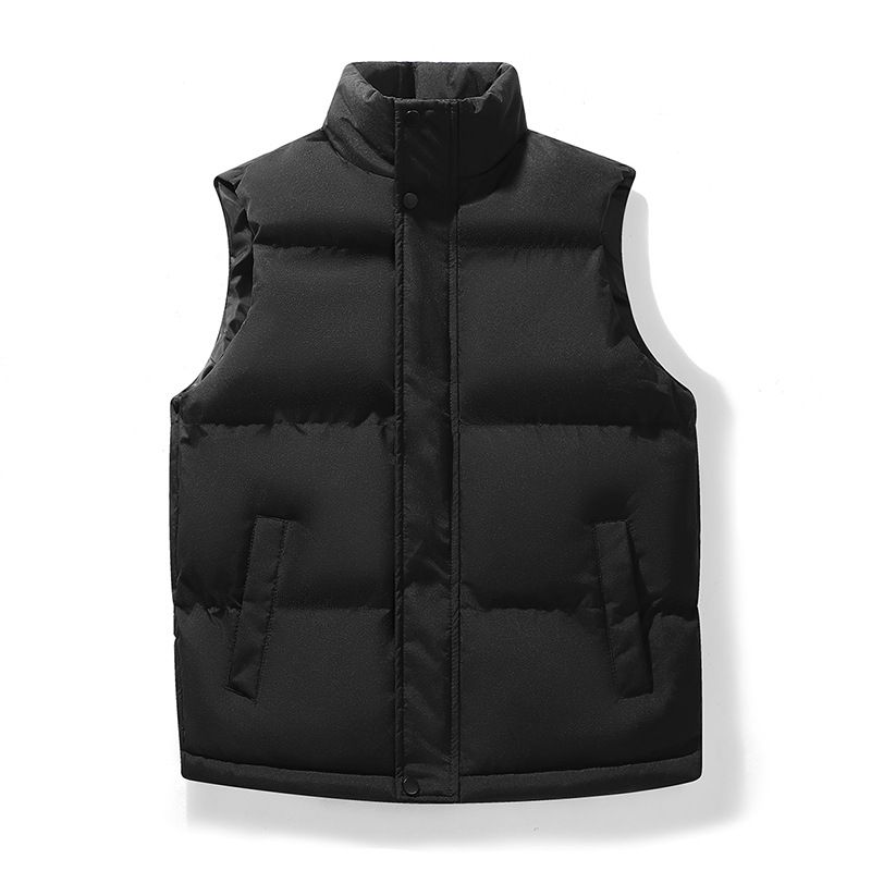 Men's Lightweight Quilted Vest, Slim Fit Stand Collar Puffer Sleeveless Jacket For Winter, Stylish Layering Piece For Casual & Streetwear_viptrois.com