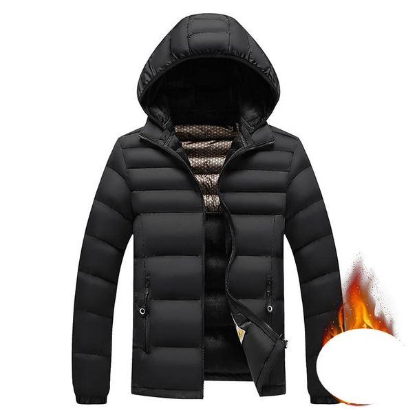 Men's Clothing Customized Light Ribs Cotton Coat Men's Winter Slim Fit Detachable Hood Plus Velvet Thickened Hooded Jacket Men_viptrois.com