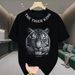 【DORAE】Unisex Oversized T-shirt (100% Cotton) Off-White ("THE TIGER KING" Print & Bold Casual Design) – Casual Style For Everyday Casual_viptrois.com